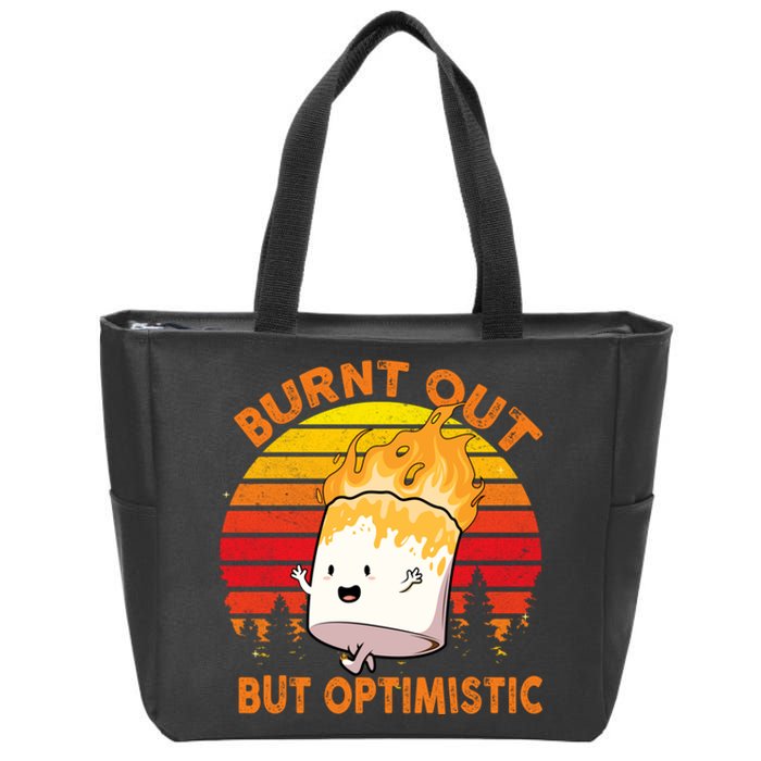 Burnt Out But Optimistic Retro Vintage Zip Tote Bag