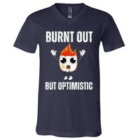 Burnt Out But Optimistic Retro Vintage V-Neck T-Shirt