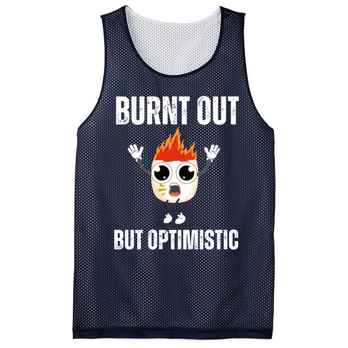 Burnt Out But Optimistic Retro Vintage Mesh Reversible Basketball Jersey Tank