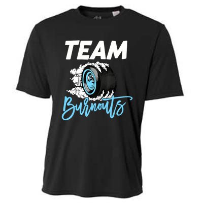 Burnouts Or Bows Team Boy Team Girl Gender Reveal Cooling Performance Crew T-Shirt