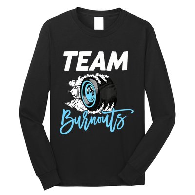 Burnouts Or Bows Team Boy Team Girl Gender Reveal Long Sleeve Shirt