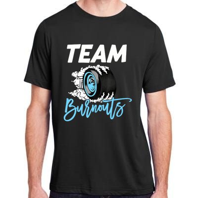 Burnouts Or Bows Team Boy Team Girl Gender Reveal Adult ChromaSoft Performance T-Shirt