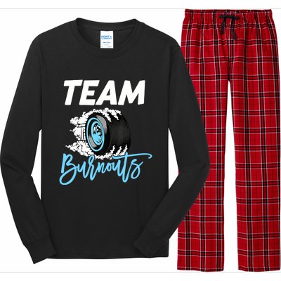 Burnouts Or Bows Team Boy Team Girl Gender Reveal Long Sleeve Pajama Set