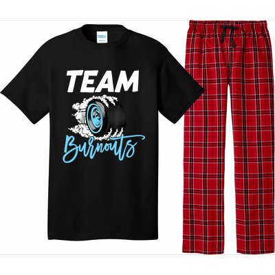 Burnouts Or Bows Team Boy Team Girl Gender Reveal Pajama Set