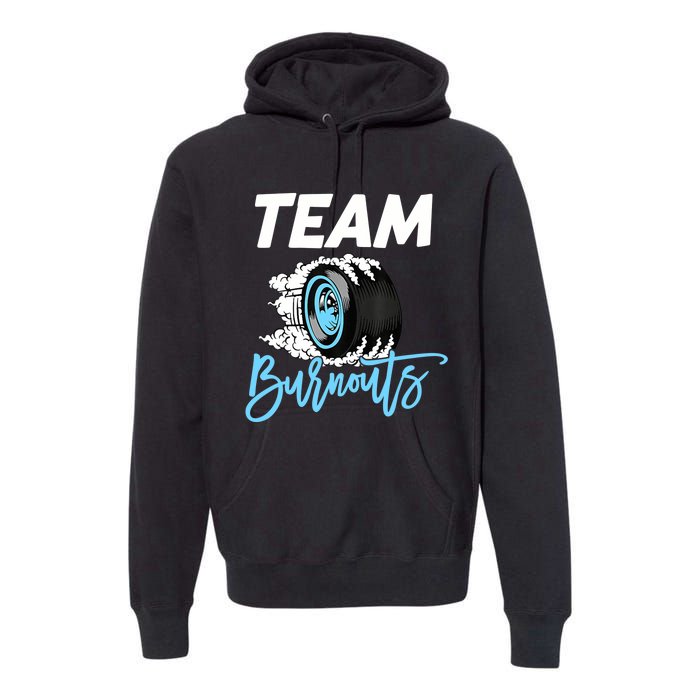 Burnouts Or Bows Team Boy Team Girl Gender Reveal Premium Hoodie