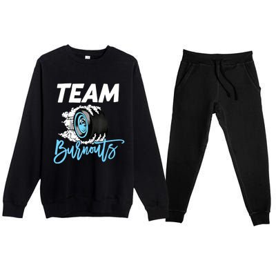 Burnouts Or Bows Team Boy Team Girl Gender Reveal Premium Crewneck Sweatsuit Set