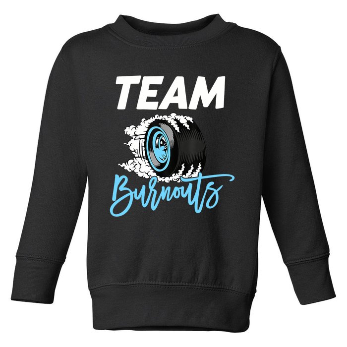 Burnouts Or Bows Team Boy Team Girl Gender Reveal Toddler Sweatshirt