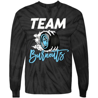 Burnouts Or Bows Team Boy Team Girl Gender Reveal Tie-Dye Long Sleeve Shirt