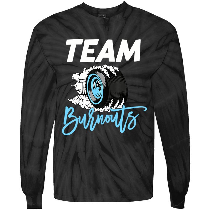 Burnouts Or Bows Team Boy Team Girl Gender Reveal Tie-Dye Long Sleeve Shirt