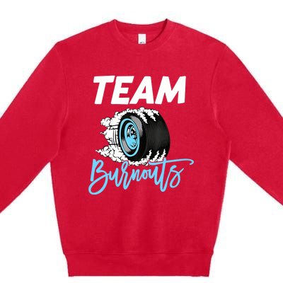 Burnouts Or Bows Team Boy Team Girl Gender Reveal Premium Crewneck Sweatshirt