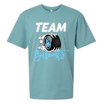 Burnouts Or Bows Team Boy Team Girl Gender Reveal Sueded Cloud Jersey T-Shirt