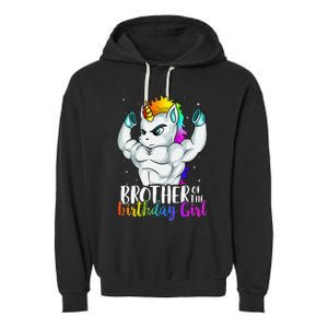 Brother of Birthday Unicorn Son Grandkid Nephew Garment-Dyed Fleece Hoodie