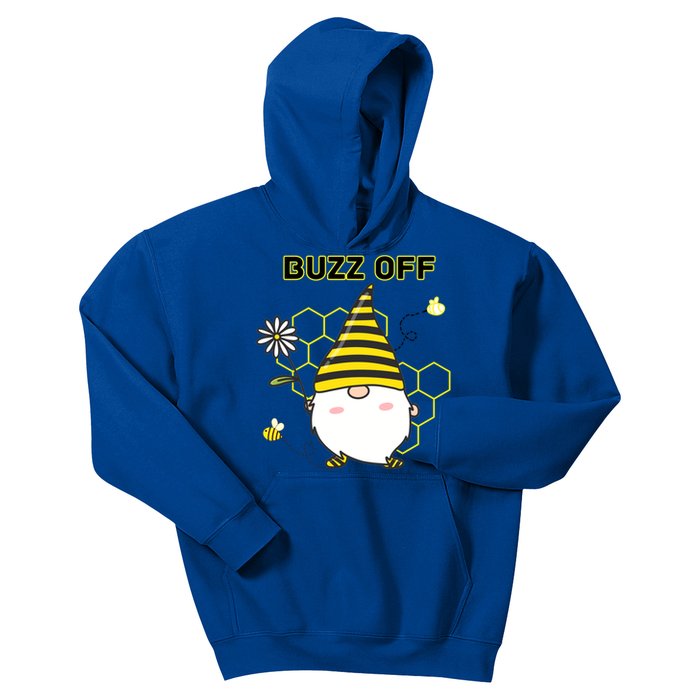 Buzz Off Bumblebee Honeycomb Gnome Flower Go Away Funny Gift Kids Hoodie