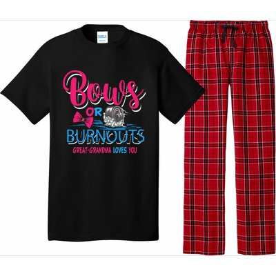 Burnouts or Bows Gender Reveal Baby Great Grandma Pajama Set