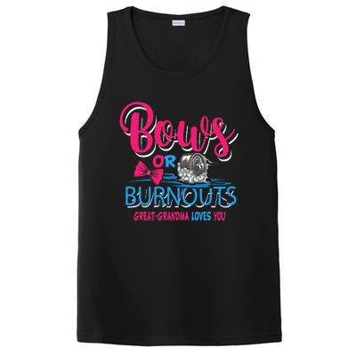 Burnouts or Bows Gender Reveal Baby Great Grandma PosiCharge Competitor Tank