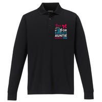 Burnouts Or Bows Auntie Loves You Gender Reveal Party Baby Performance Long Sleeve Polo