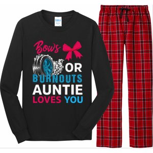 Burnouts Or Bows Auntie Loves You Gender Reveal Party Baby Long Sleeve Pajama Set