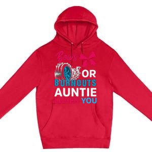 Burnouts Or Bows Auntie Loves You Gender Reveal Party Baby Premium Pullover Hoodie