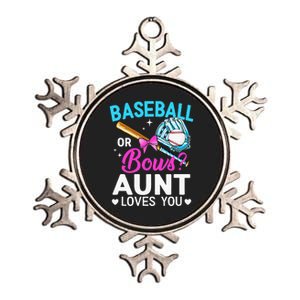 Baseball Or Bows Aunt Loves You Gender Reveal Metallic Star Ornament