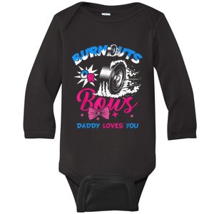  Burnouts or Bows Gender Reveal Baby Party Announcement Daddy Baby Long Sleeve Bodysuit