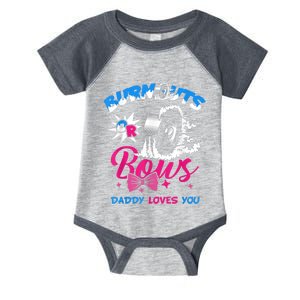  Burnouts or Bows Gender Reveal Baby Party Announcement Daddy Infant Baby Jersey Bodysuit