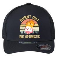 Burnt Out But Optimistic Retro Vintage Sunset Flexfit Unipanel Trucker Cap