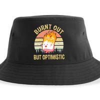 Burnt Out But Optimistic Retro Vintage Sunset Sustainable Bucket Hat