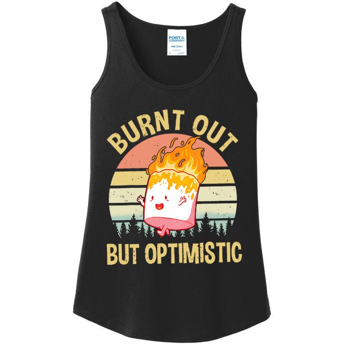 Burnt Out But Optimistic Retro Vintage Sunset Ladies Essential Tank