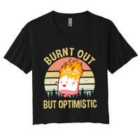 Burnt Out But Optimistic Retro Vintage Sunset Women's Crop Top Tee