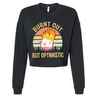 Burnt Out But Optimistic Retro Vintage Sunset Cropped Pullover Crew