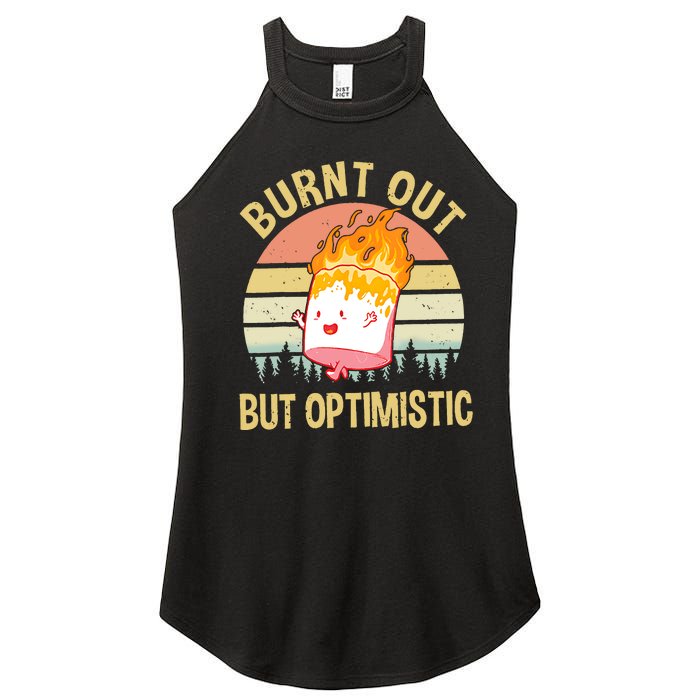 Burnt Out But Optimistic Retro Vintage Sunset Women's Perfect Tri Rocker Tank