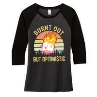 Burnt Out But Optimistic Retro Vintage Sunset Women's Tri-Blend 3/4-Sleeve Raglan Shirt