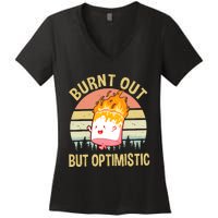 Burnt Out But Optimistic Retro Vintage Sunset Women's V-Neck T-Shirt