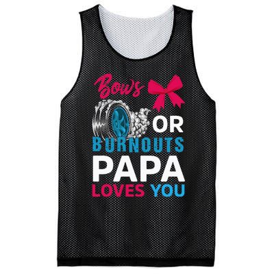 Burnouts or Bows Papa loves you Gender Reveal party Baby Mesh Reversible Basketball Jersey Tank