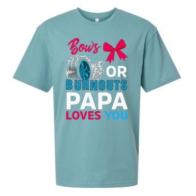 Burnouts or Bows Papa loves you Gender Reveal party Baby Sueded Cloud Jersey T-Shirt