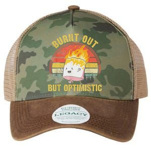 Burnt Out But Optimistic Cute Marshmallow For Camping Legacy Tie Dye Trucker Hat