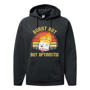 Burnt Out But Optimistic Cute Marshmallow For Camping Performance Fleece Hoodie