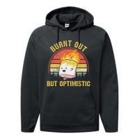 Burnt Out But Optimistic Cute Marshmallow For Camping Performance Fleece Hoodie