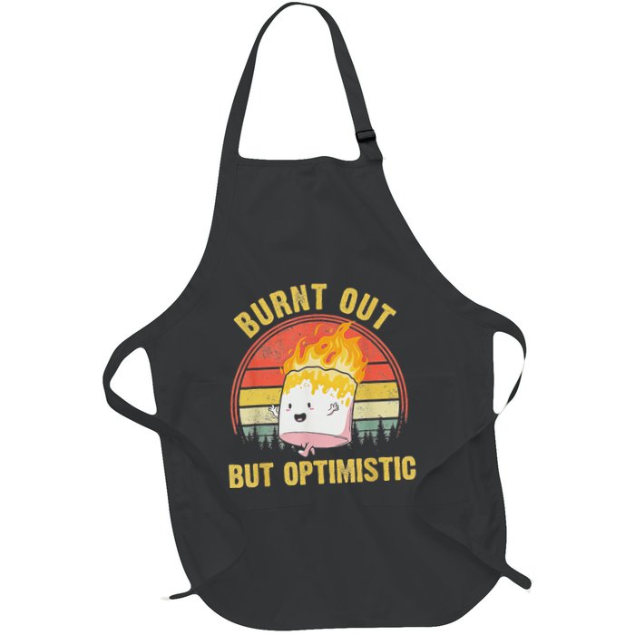 Burnt Out But Optimistic Cute Marshmallow For Camping Apron