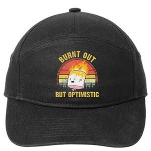 Burnt Out But Optimistic Cute Marshmallow For Camping 7-Panel Snapback Hat