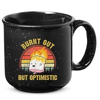 Burnt Out But Optimistic Cute Marshmallow For Camping 15oz Campfire Ceramic Mug