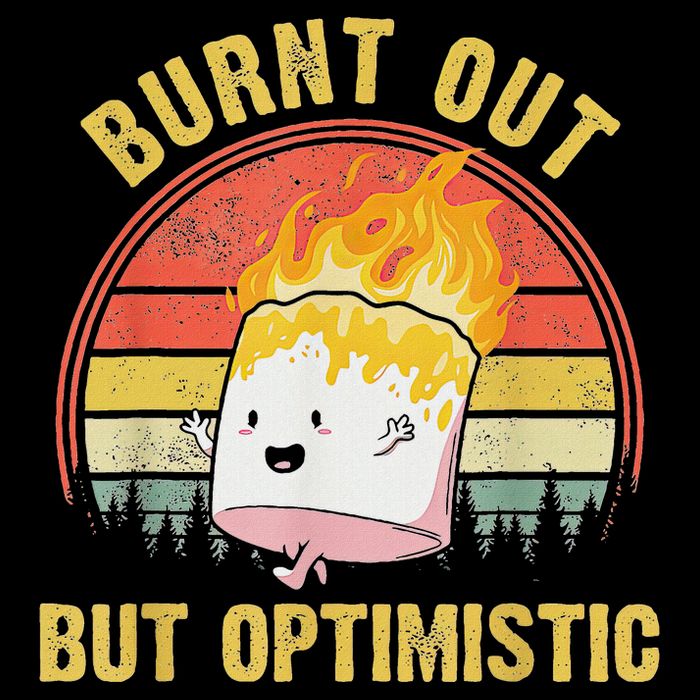 Burnt Out But Optimistic Cute Marshmallow For Camping Drawstring Bag