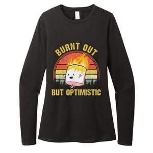 Burnt Out But Optimistic Cute Marshmallow For Camping Womens CVC Long Sleeve Shirt