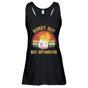 Burnt Out But Optimistic Cute Marshmallow For Camping Ladies Essential Flowy Tank