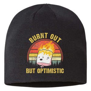 Burnt Out But Optimistic Cute Marshmallow For Camping Sustainable Beanie