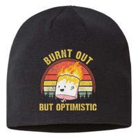 Burnt Out But Optimistic Cute Marshmallow For Camping Sustainable Beanie