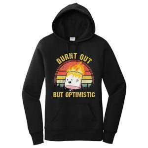 Burnt Out But Optimistic Cute Marshmallow For Camping Women's Pullover Hoodie