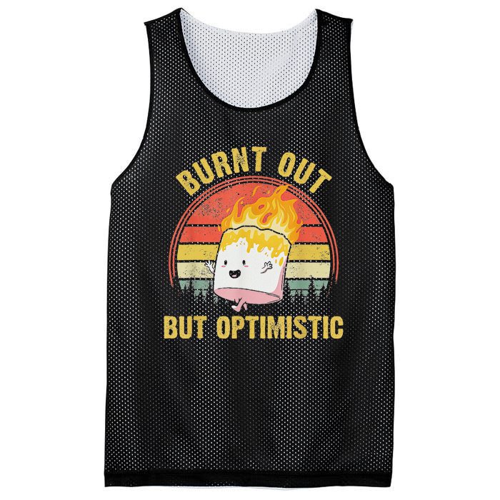 Burnt Out But Optimistic Cute Marshmallow For Camping Mesh Reversible Basketball Jersey Tank