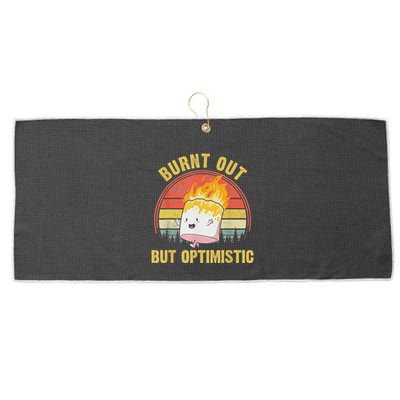 Burnt Out But Optimistic Cute Marshmallow For Camping Large Microfiber Waffle Golf Towel