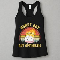 Burnt Out But Optimistic Cute Marshmallow For Camping Womens Tank Top